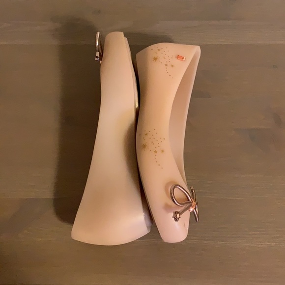 Melissa Pale Pink Peep Toe Jelly Flats with Bows - Women’s Size 7 - Picture 7 of 9